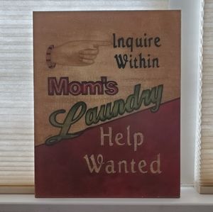 Laundry Room Wall Decor wood 14x11x3/4in